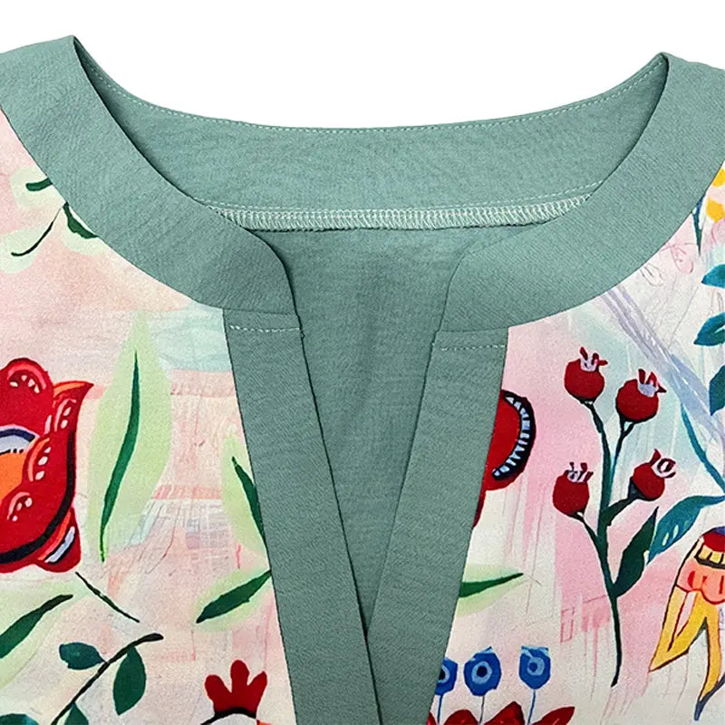 Jacqueline | Haut imprimé bohème à manches volantées