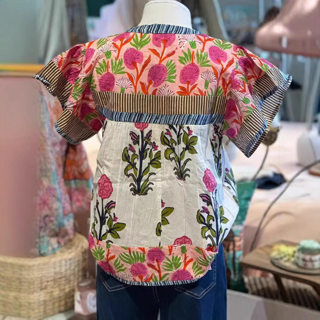 Mailys | Haut ample à broderies florales et manches larges pour femme