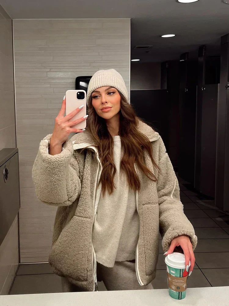 Blanche | Veste Polaire Zippée Douce et Cocooning