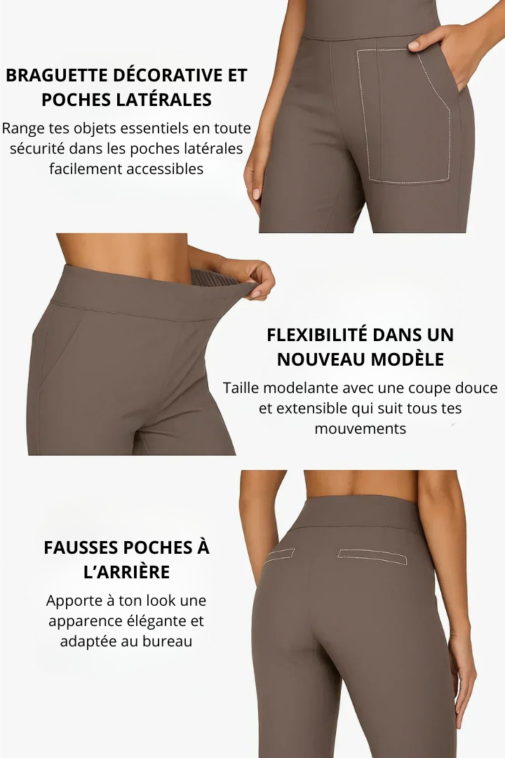Hermine | Pantalon Fluide Taille Haute à Coupe Élégante Pour Femme