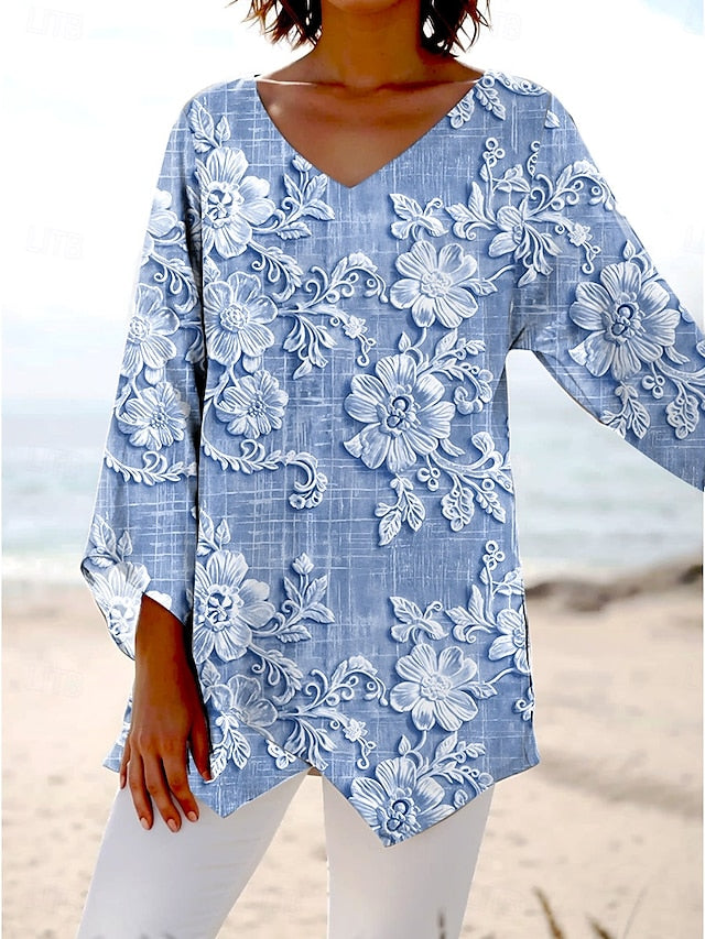 Yessica | Haut en lin avec broderie florale