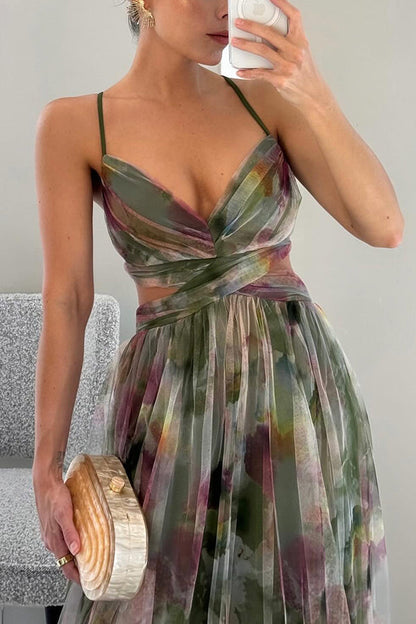 Julie | Robe longue fluide à fines bretelles pour femme