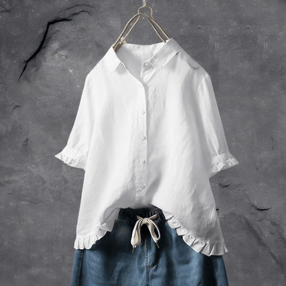 Amalia | Blouse boutonnée à volants pour femme