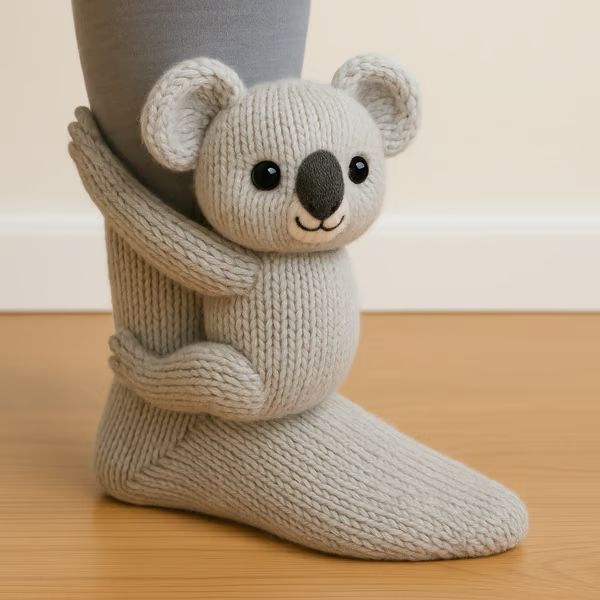Adeline | Chaussettes Douces avec Peluche d’Animal Attachée