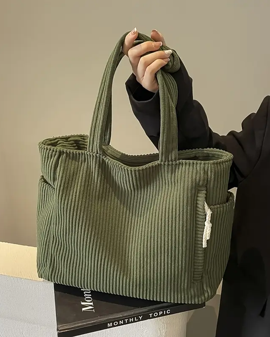 Annette | Sac Cabas Côtelé avec Détail Cordon pour Femme
