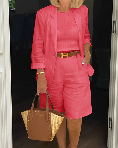 Laurence | Ensemble blazer et bermuda élégant pour femme