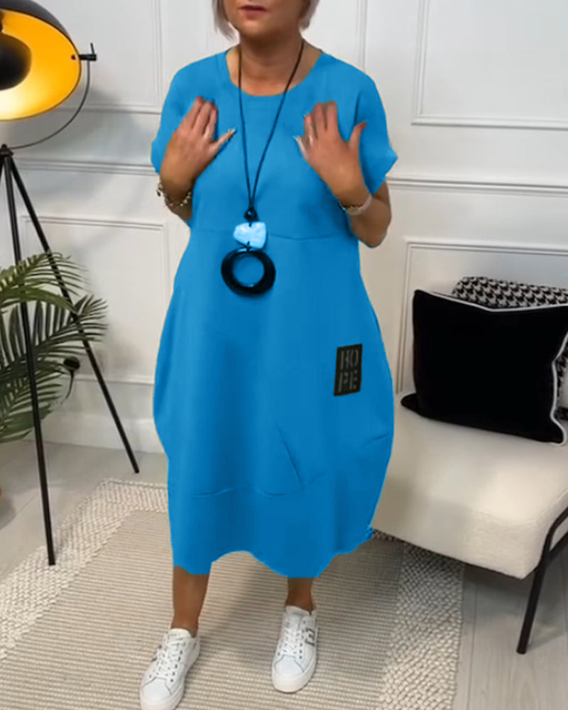 Odette | Robe Ample à Manches Courtes avec Poches pour Femme