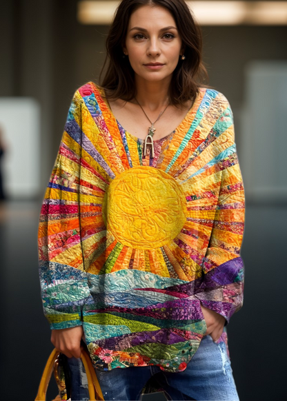 Demi | Haut artistique à col en V pour femme