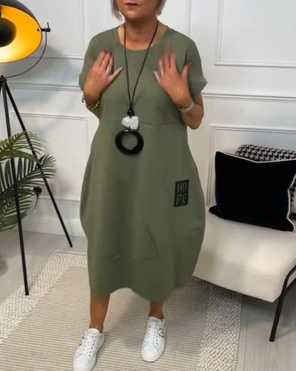 Odette | Robe Ample à Manches Courtes avec Poches pour Femme