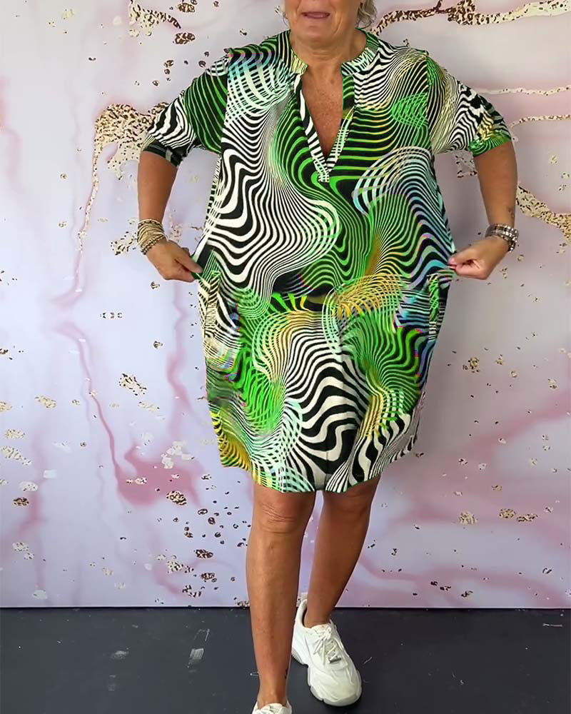 Hannah | Robe droite à imprimé graphique moderne