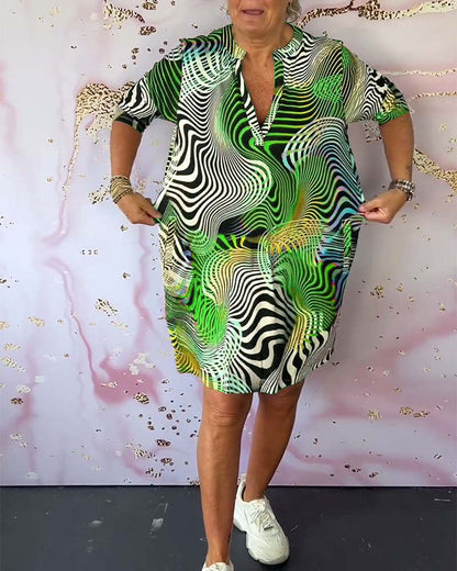 Hannah | Robe droite à imprimé graphique moderne