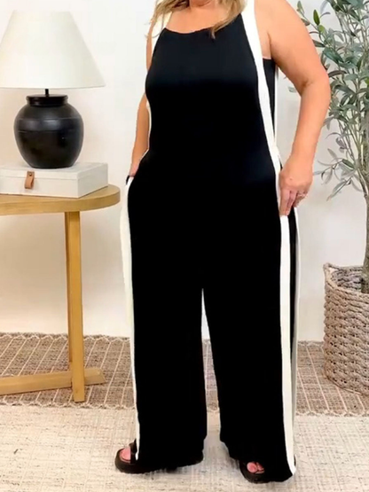 Layla | Combinaison fluide à rayures latérales pour femme