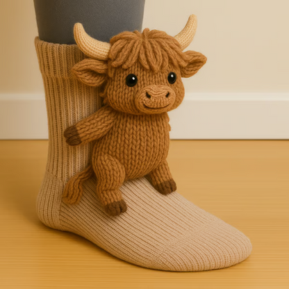 Adeline | Chaussettes Douces avec Peluche d’Animal Attachée