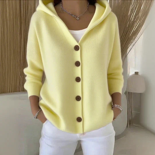 Zéphine | Cardigan Chaud et Confortable à Capuche et Boutons Élégants