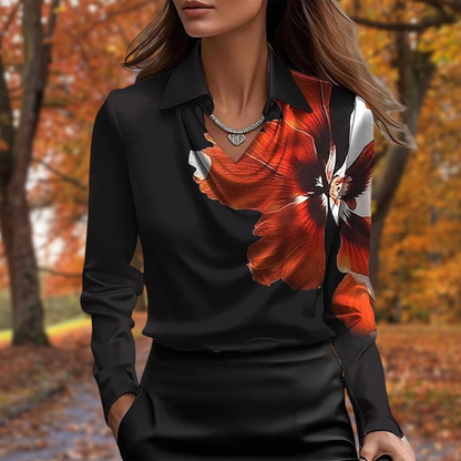 Cassandre | Élégant Chemisier Satiné à Col Drapé