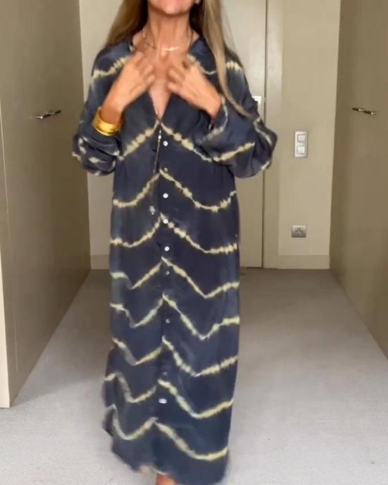 Rita | Robe chemise ample à motif tie-dye pour femme