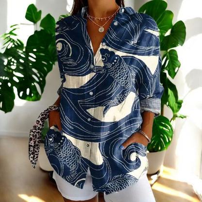 Claire | Chemise imprimée à manches longues pour femme