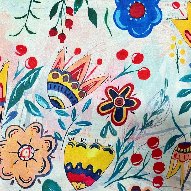 Jacqueline | Haut imprimé bohème à manches volantées