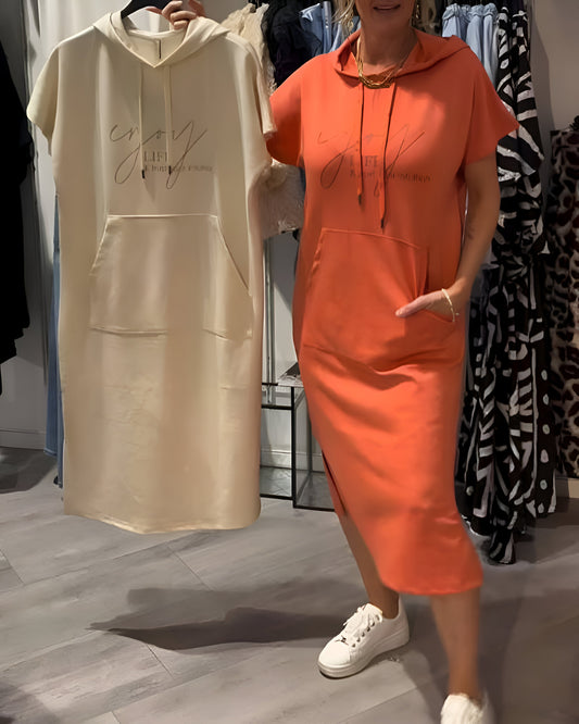 Émy | Robe sweat à capuche décontractée