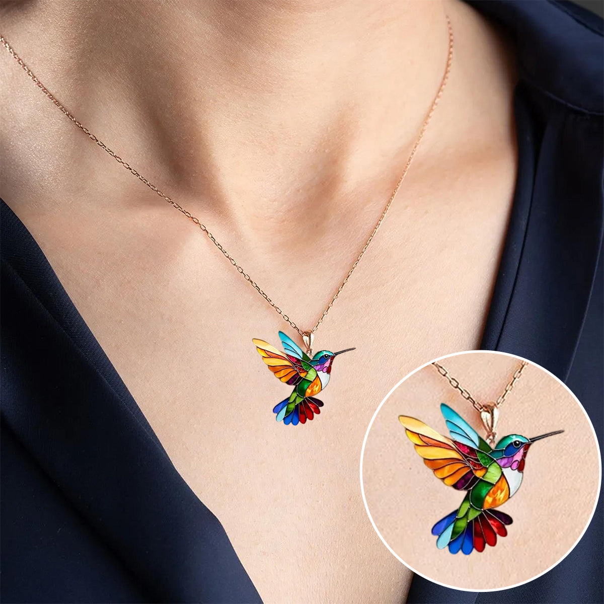 Théa | Collier et Boucles d’Oreilles Colibri Élégants