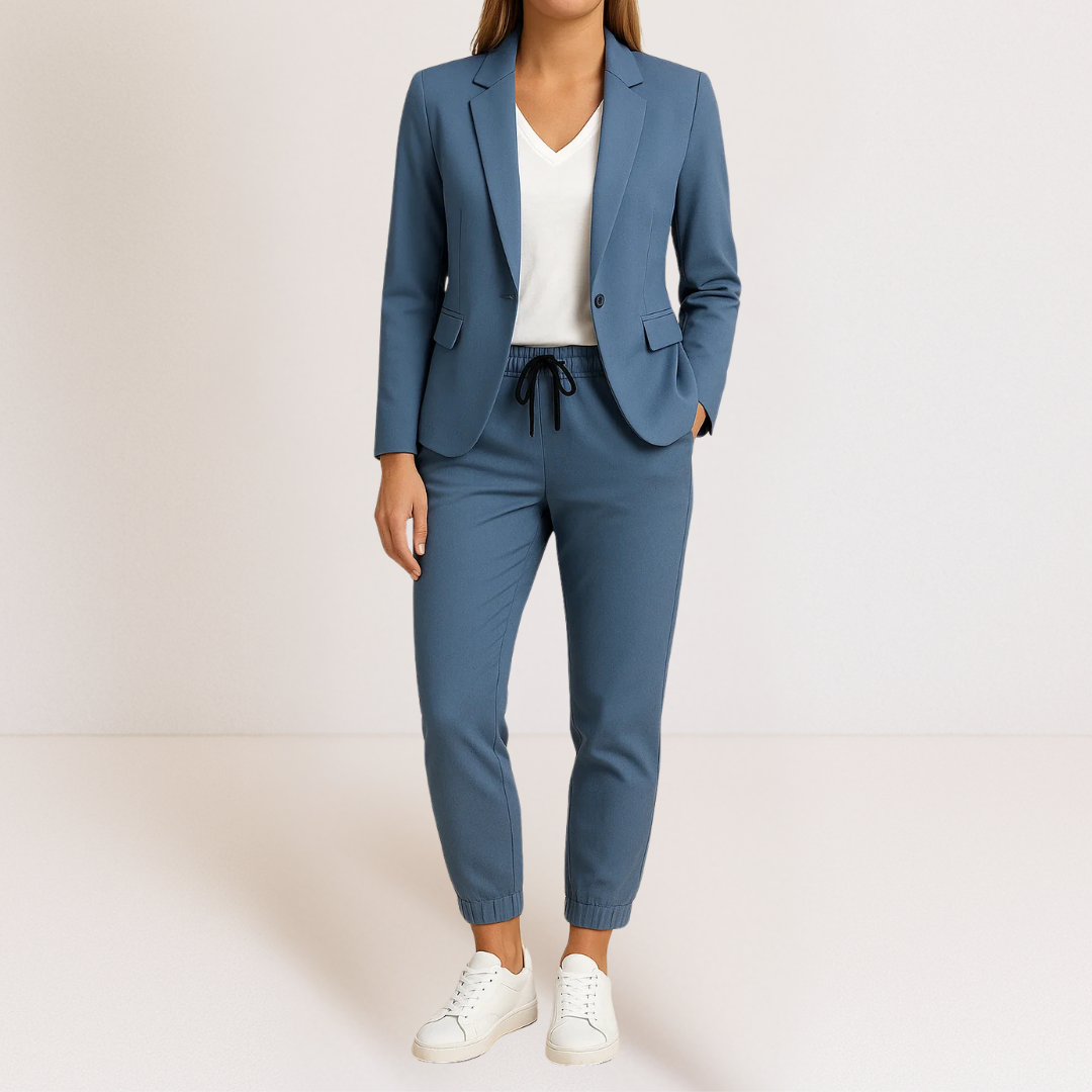 Clotilde | Ensemble Femme Décontracté Chic avec Blazer et Pantalon Ajusté