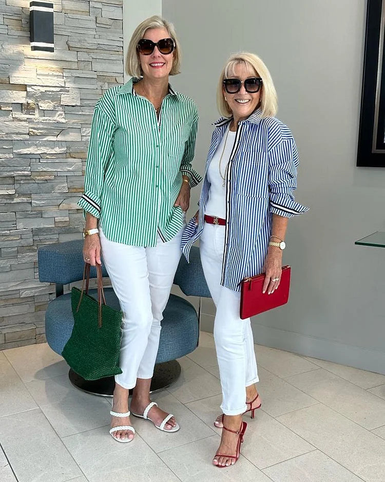 Elvire | Elvire | Chemise À Rayures Chic Et Décontractée Pour Femme