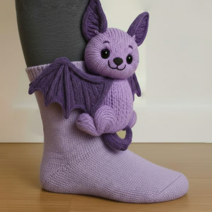 Adeline | Chaussettes Douces avec Peluche d’Animal Attachée