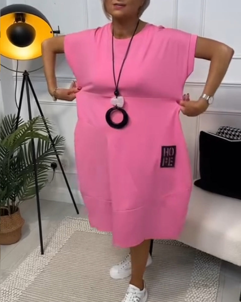 Odette | Robe Ample à Manches Courtes avec Poches pour Femme