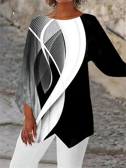 Floriane | Haut asymétrique à motif scintillant