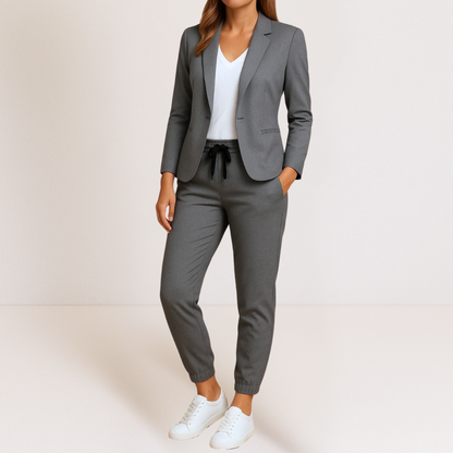 Clotilde | Ensemble Femme Décontracté Chic avec Blazer et Pantalon Ajusté