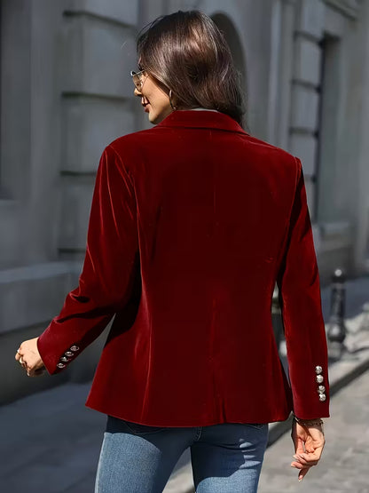 Lorine | Blazer Chic et Confortable en Velours Doux
