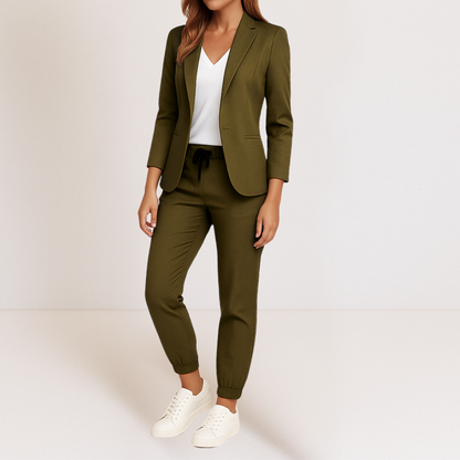 Clotilde | Ensemble Femme Décontracté Chic avec Blazer et Pantalon Ajusté