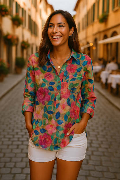 Camélia | Chemise légère à motif floral pour femme