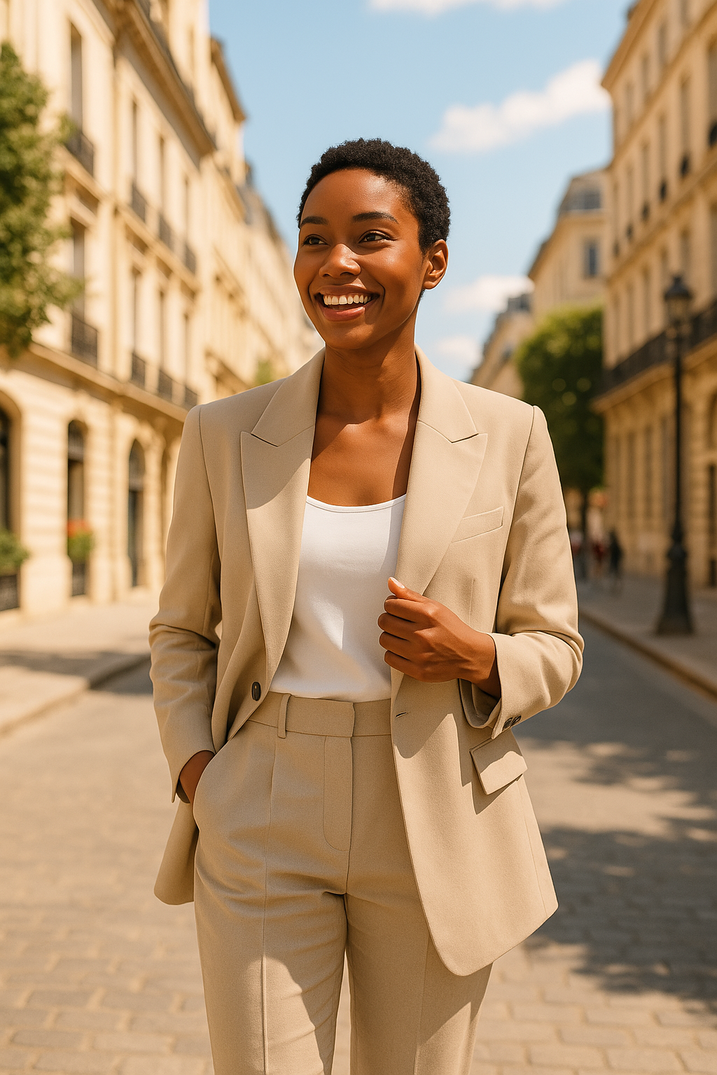 Éloïse | Tailleur pantalon fluide à coupe droite