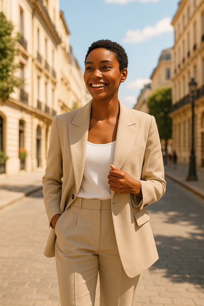 Éloïse | Tailleur pantalon fluide à coupe droite