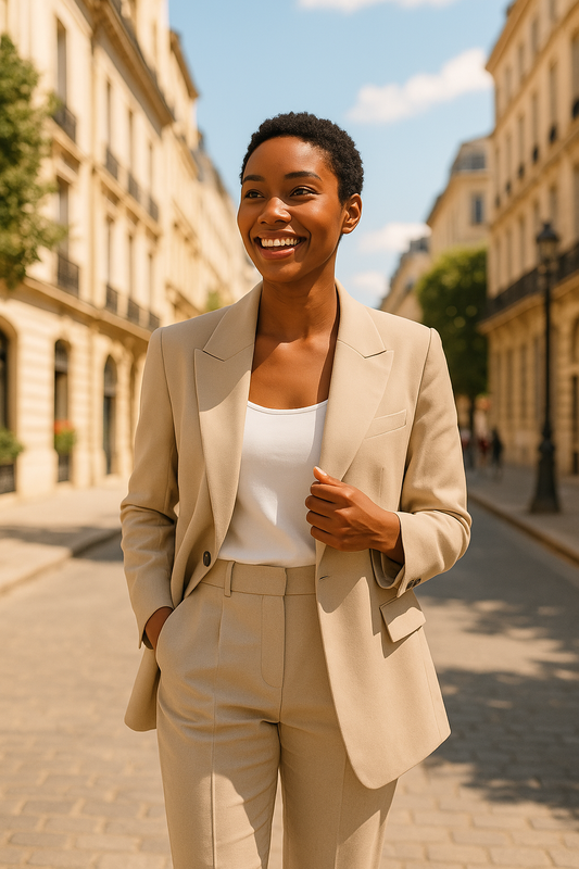 Éloïse | Tailleur pantalon fluide à coupe droite