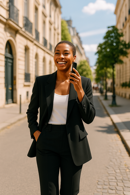 Éloïse | Tailleur pantalon fluide à coupe droite