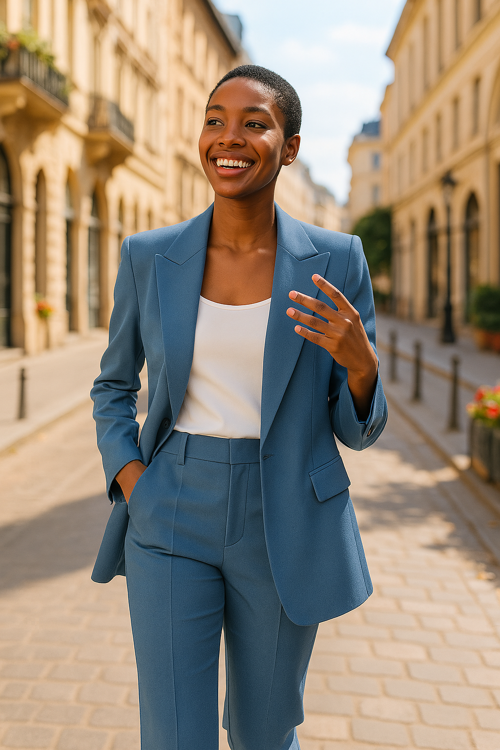 Éloïse | Tailleur pantalon fluide à coupe droite