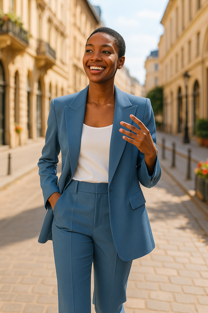 Éloïse | Tailleur pantalon fluide à coupe droite