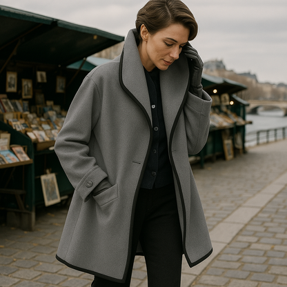 Naya | Manteau chic à col contrasté pour femme