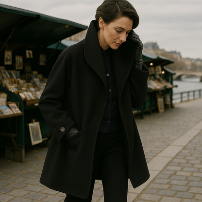 Naya | Manteau chic à col contrasté pour femme