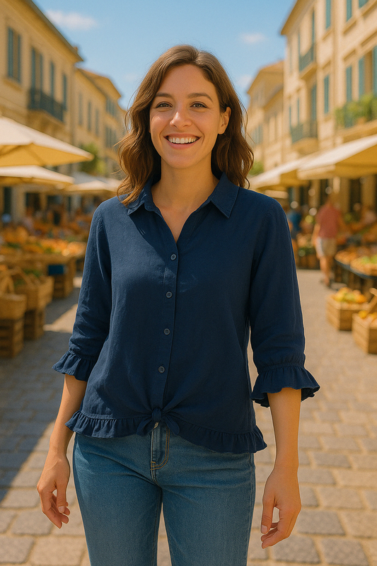 Amalia | Blouse boutonnée à volants pour femme