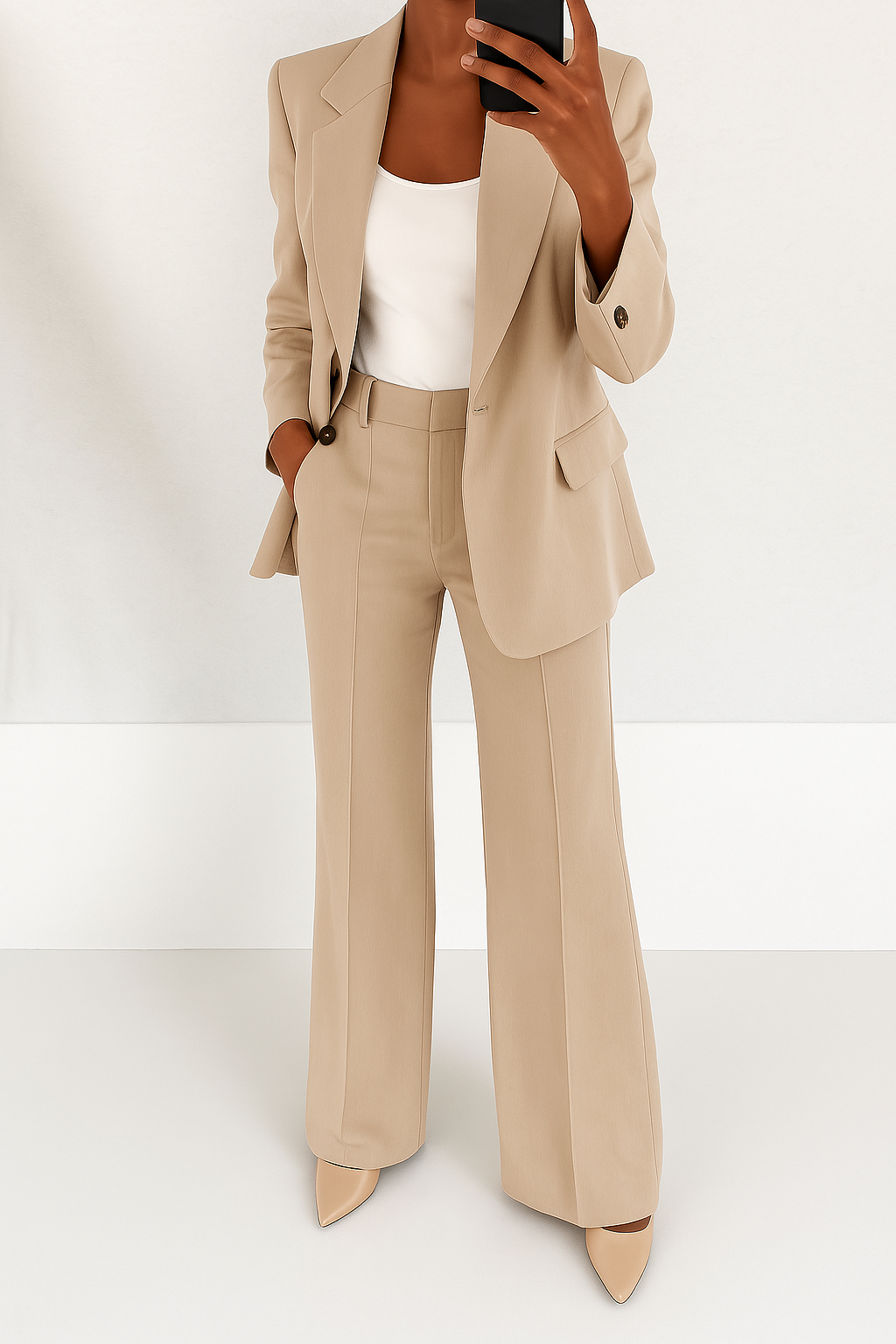 Géraldine | Ensemble Pantalon avec Blazer Classique pour Femme