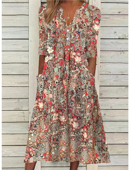 Alexia | Robe bohème à fleurs pour femme