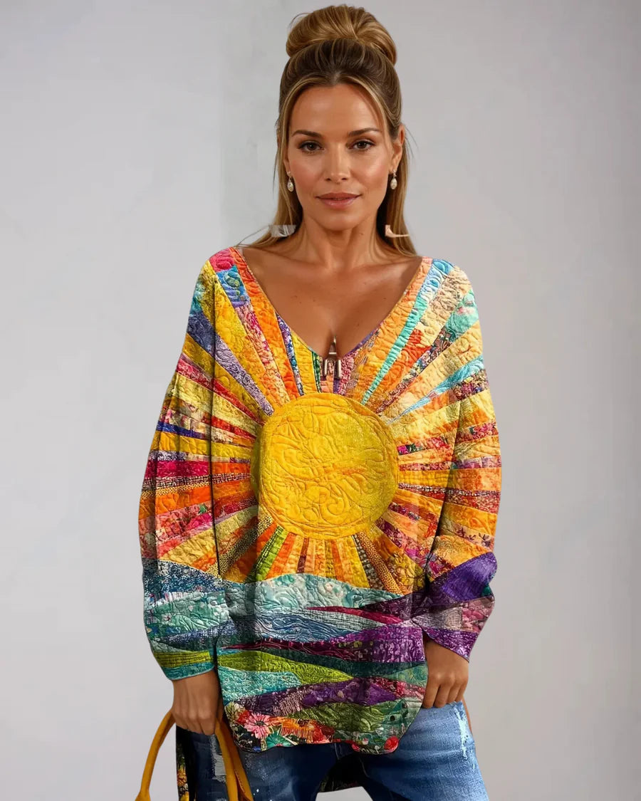 Demi | Haut artistique à col en V pour femme