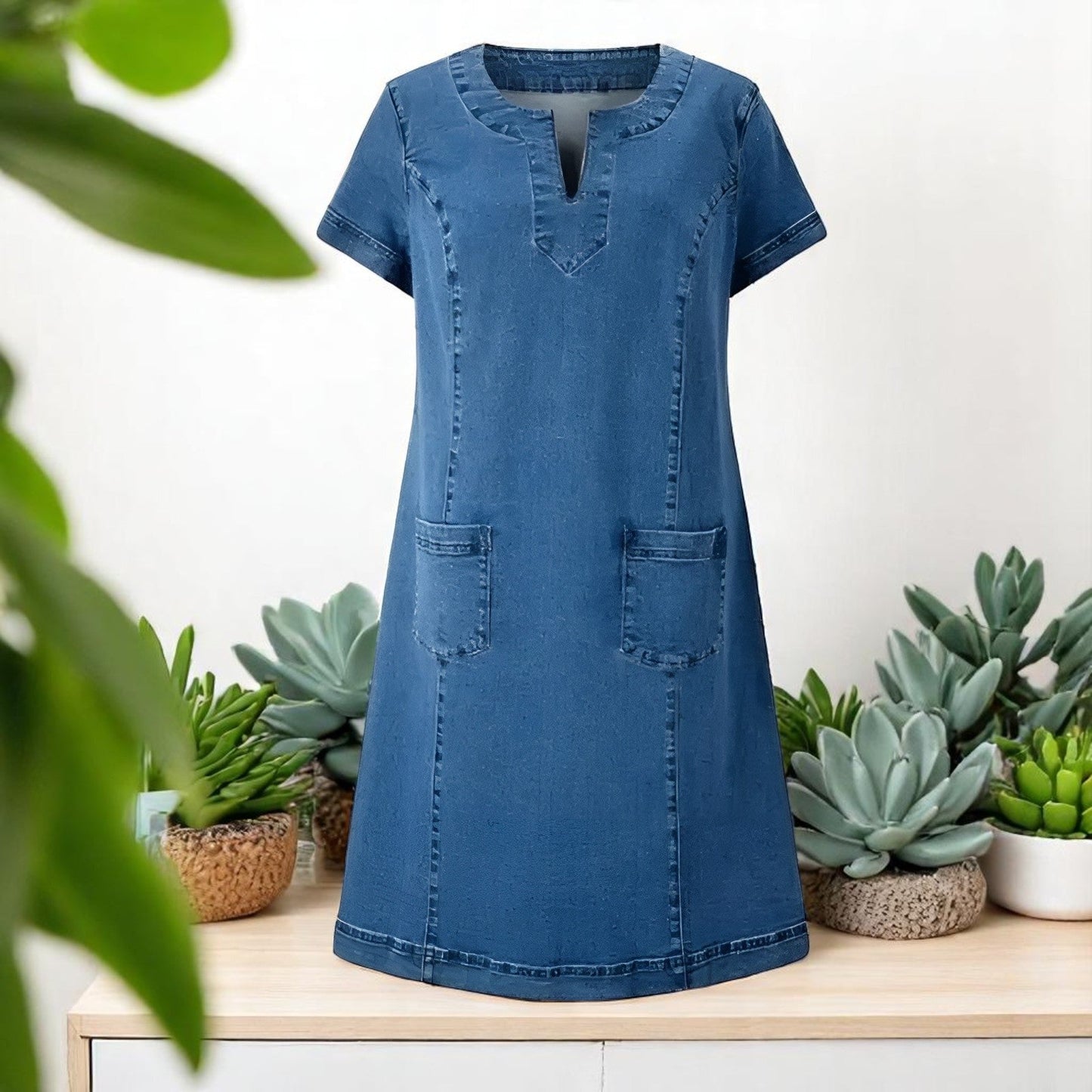 Lauren | Robe casual à poches plaquées pour femme