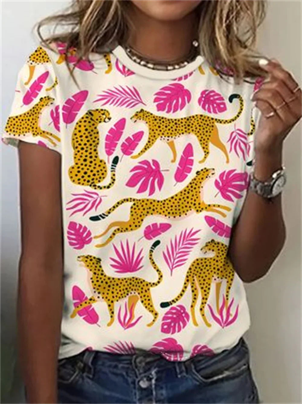 Andrea | T-shirt décontracté à imprimé chiens pour femme