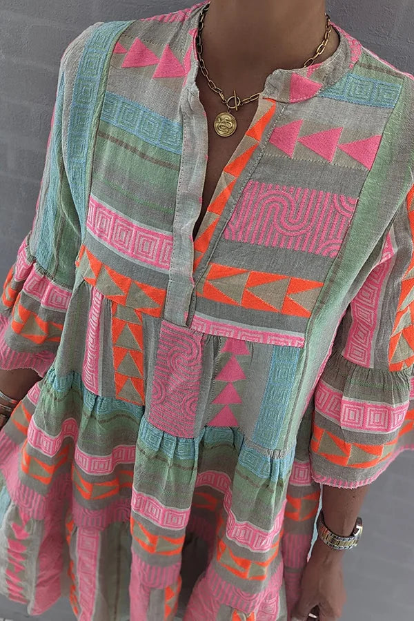 Kelly | Robe ample à motifs géométriques pour femme