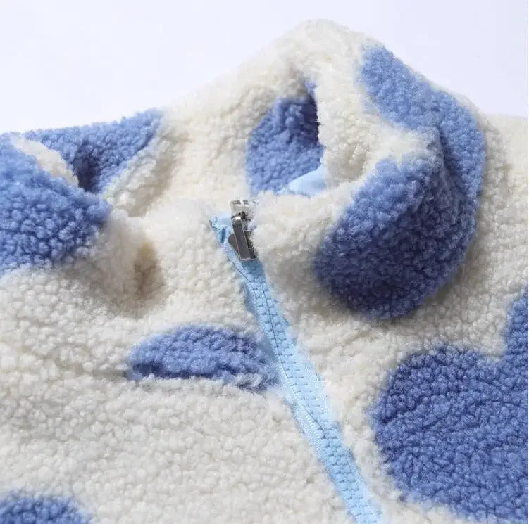 Murielle | Veste Douce Réversible à Motif Cœur pour Femme