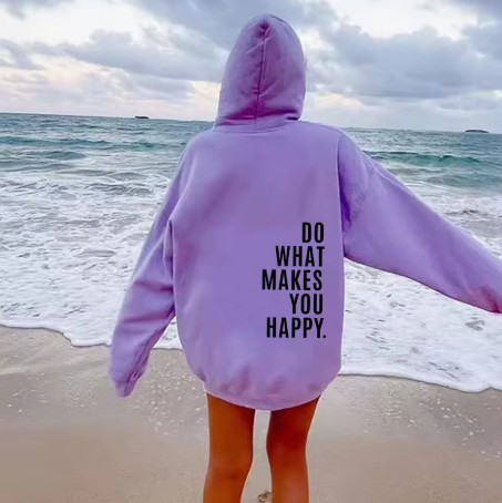 Léa | Sweat à capuche imprimé message pour femme